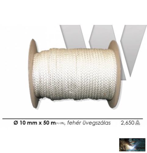 WKR-Hőálló tömítő zsinór 10mm 50m, fehér