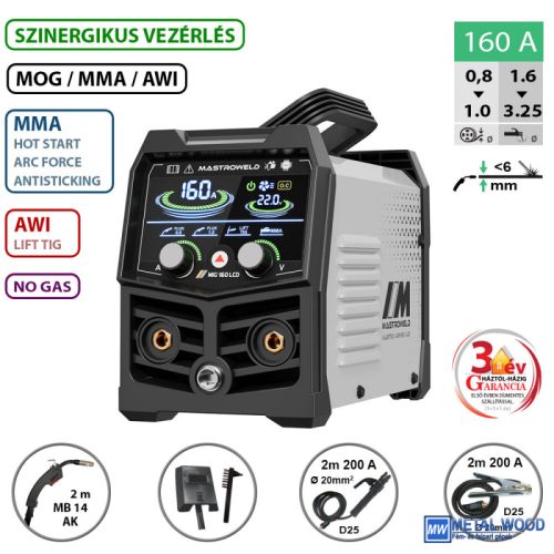 MASTRO MIG-160 LCD multifunkciós hegesztő inverter