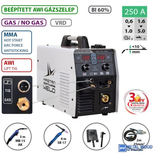 MASTRO MIG-250 multifunkciós hegesztő inverter
