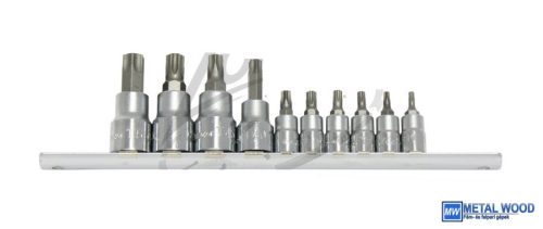 HANS 1/4"+3/8" TORX bit-dugókulcsfej készlet 10r. TX10-TX55 56024-10