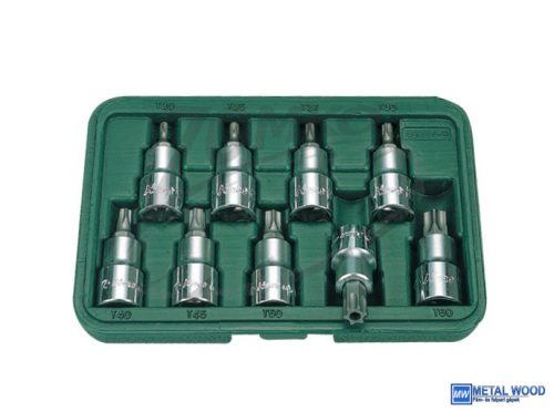 HANS 1/2" furatos TORX bit-dugókulcsfej készlet 9r. TH20-TH60 46025-9