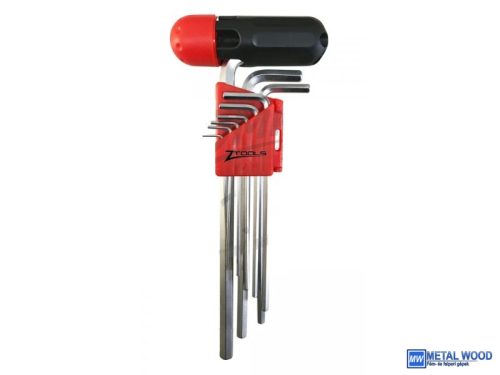 Z-TOOLS imbuszkulcs készlet extra hosszú + markolat 9r. SW1,5-10 CrV