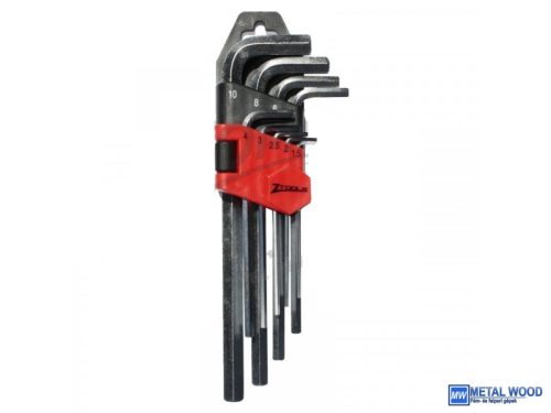 Z-TOOLS imbuszkulcs készlet hosszú 9r. SW1,5-10 CrV