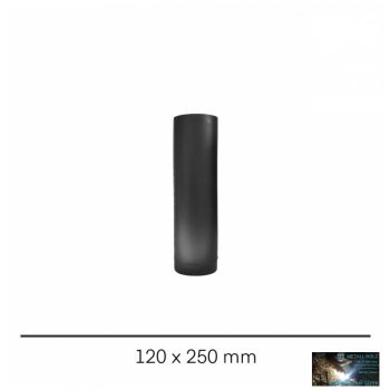 WKR-Füstcső matt fekete 120mmx250mm, 0,6mm