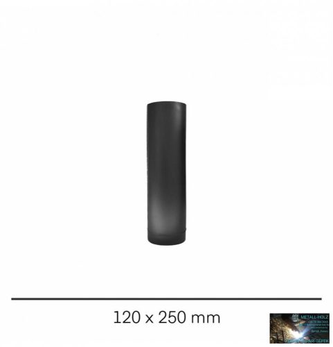 WKR-Füstcső matt fekete 120mmx250mm, 0,6mm