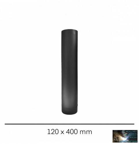 WKR-Füstcső matt fekete 120mmx400mm, 0,6mm