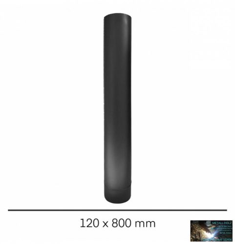 WKR-Füstcső matt fekete 120mmx800mm, 0,6mm