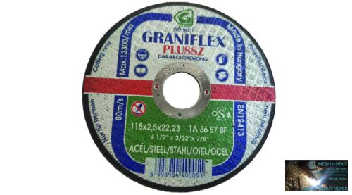 115x2,5 1A36S-BF GraniflexGrá Graniflex acél vágókorong Granit 12080410