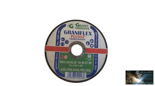 125x1,6 1A46S-BF Graniflex Grá Graniflex acél vágókorong Granit 12081030