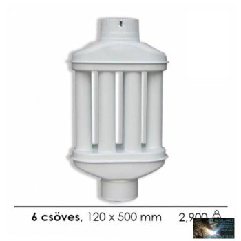 WKR-Hődob zománcozott fehér 120x500mm 6csöv.