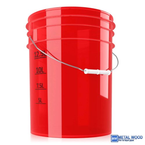 ChemicalWorkz Mosóvödör Átlátszó Piros 19L Ultra Clear Buckets 