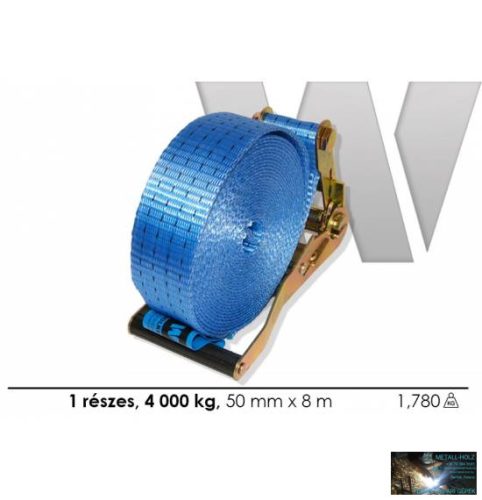 WKR-Rakományrögzítő szabványfeszítővel, egyrészes, 8mx50mm 4000kg-ig,kék