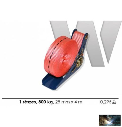 WKR-Rakományrögzítő szabványfeszítővel, egyrészes, 4mx25mm 800kg-ig,rózsaszín