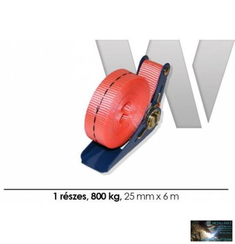 WKR-Rakományrögzítő szabványfeszítővel, egyrészes, 6mx25mm 800kg-ig