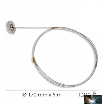 WKR-Kéménykotró kefe rugós 5m szárral 170-es