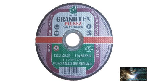 125x1 11A60S7-BF Inox Gránit Graniflex inox vágókorong Granit (Akciós) 35010158