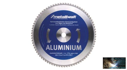 körfűrésztárcsa alumíniumhoz 355 x 2.4 x 25.4 mm T80