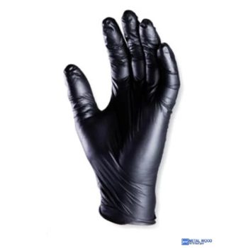   NITRIL FEKETE PÚDER NÉLKÜLI EGYSZER HASZNÁLATOS KESZTYŰ 10-es