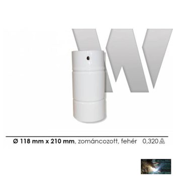 WKR-Füstcső zománcozott fehér 118 x 210 mm