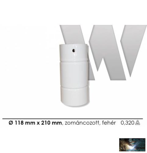 WKR-Füstcső zománcozott fehér 118 x 210 mm