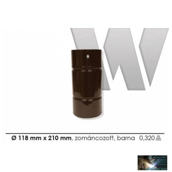 WKR-Füstcső zománcozott barna 118 x 210 mm