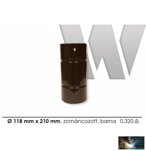 WKR-Füstcső zománcozott barna 118 x 210 mm