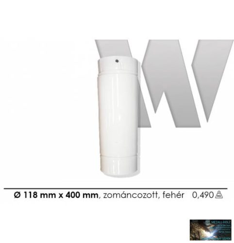 WKR-Füstcső zománcozott fehér 118 x 500 mm