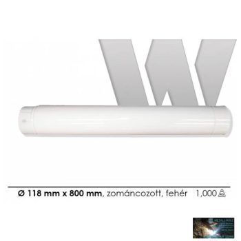 WKR-Füstcső zománcozott fehér 118 x 1000 mm