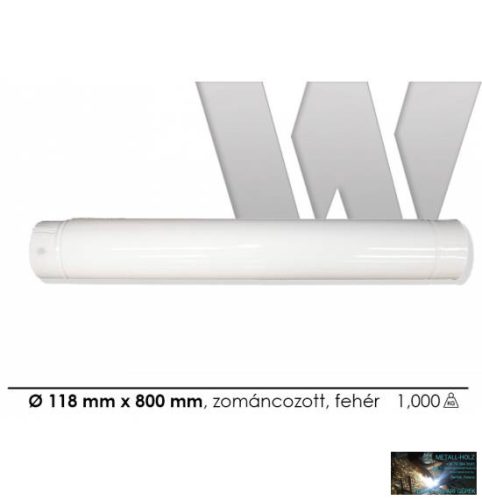 WKR-Füstcső zománcozott fehér 118 x 1000 mm