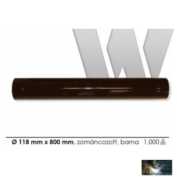 WKR-Füstcső zománcozott barna 118 x 1000 mm