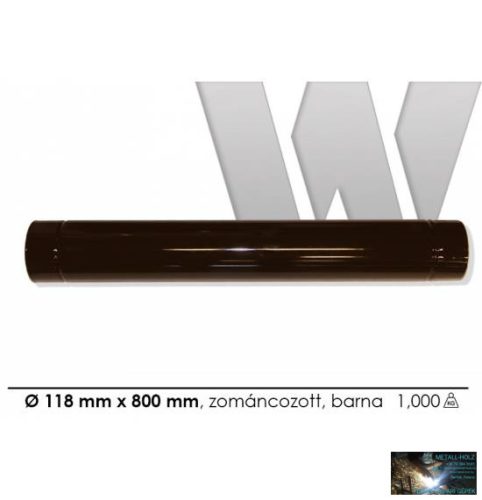 WKR-Füstcső zománcozott barna 118 x 1000 mm