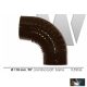 WKR-Füstcső könyök zománcozott, barna 118mm/90 fok