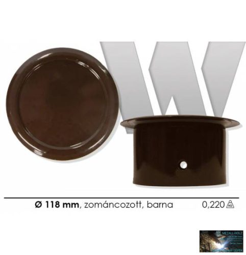 WKR-Faldugó zománcozott barna, 118mm