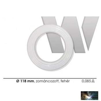 WKR-Füstcső rózsa zománcozott fehér, 118 mm