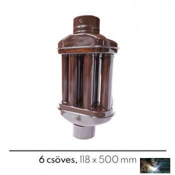   WKR-Hődob zománcozott barna, 118x500mm 6 csöves, Elektrolimex