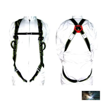   Biztonsági testhevederzet két felfüggesztési ponttal + biztonsági kötél