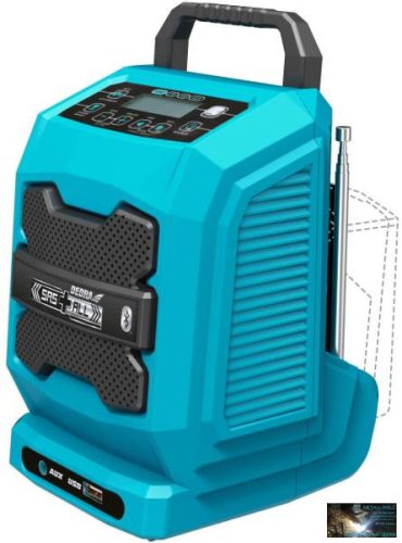 Dedra Akkumulátoros rádió, bluetooth, USB aljzat 18V