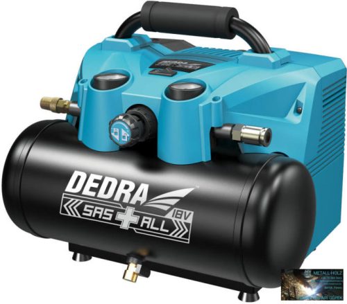 Dedra akkumulátoros kompresszor 6 literes 2x18 V