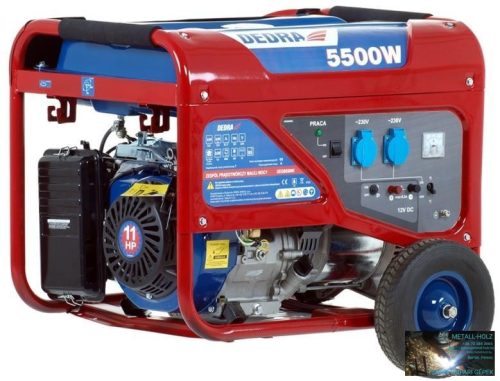 Áramfejlesztő generátor 5,0kW, max.5,5kW, 2x220V, 1x12V, 8,3A,