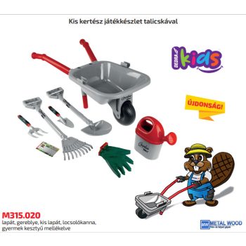 Kis kertész játékkészlet talicskával