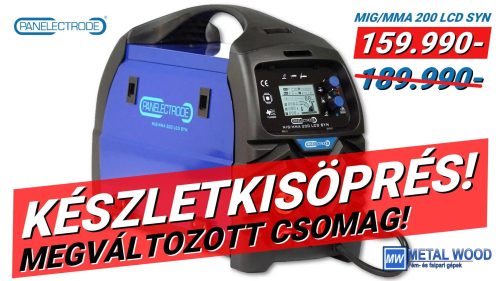 Panelelectrode MIG/MMA 200 LCD SYN inverteres hegesztőgép