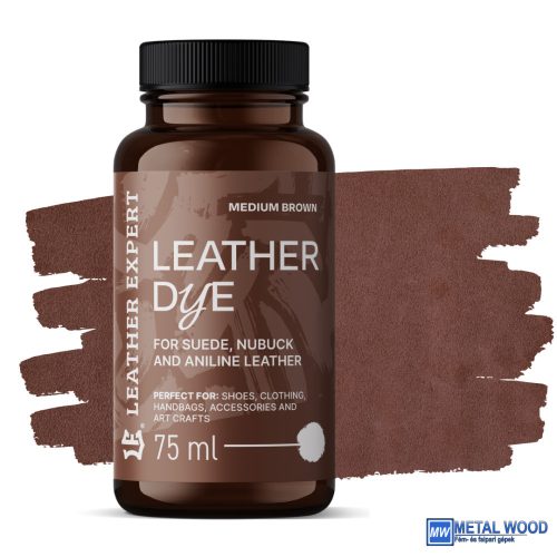 Leather Expert Bőrfesték - Velur. Nubuk, Analin 75ml Medium Brown