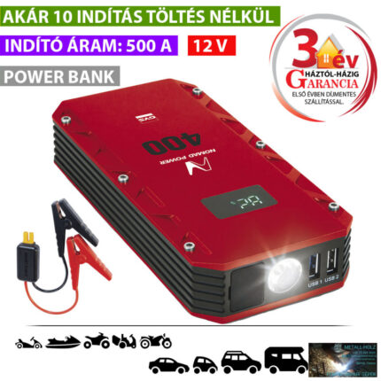 NOMAD POWER 400 LÍTIUMION AKKUMULÁTOROS INDÍTÓ