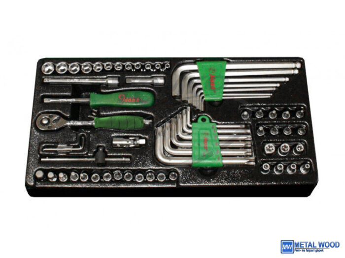 HANS 1/4" dugókulcs + hajlított csavarkulcs készlet 62r. TT-22G fiókmodul - Image 1