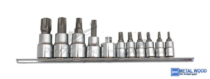 HANS 1/4"+3/8" furatos TORX bit-dugókulcsfej készlet 11r. TH10-TH60 56025-11 - Image 1