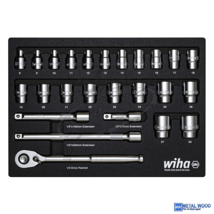 WIHA 1/2" dugókulcs készlet 25r. 8-28 mm fiókmodul 338-91/No.44740 - Image 1