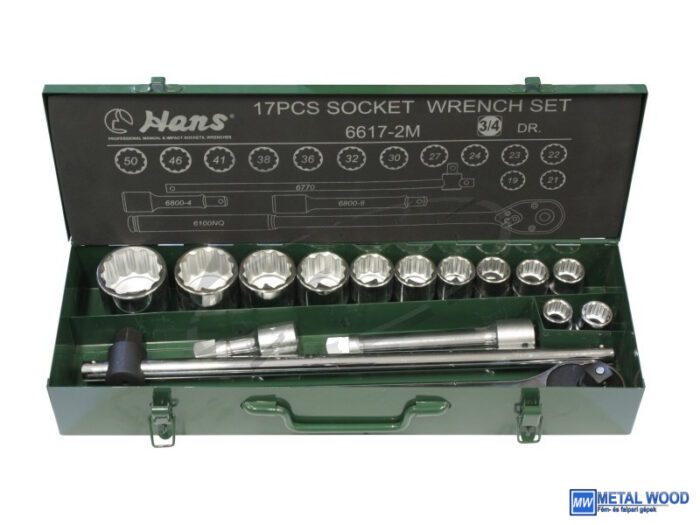 HANS 3/4" dugókulcs készlet 12 szögű 17r. 19-50mm 6617-2M - Image 1