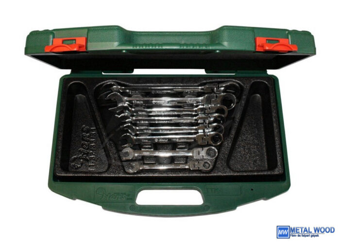 HANS racsnis csuklós csillag-villás kulcs készlet 8r. 8-19mm TTK-33 kofferben - Image 1