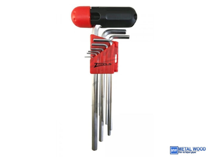 Z-TOOLS imbuszkulcs készlet extra hosszú + markolat 9r. SW1,5-10 CrV - Image 1