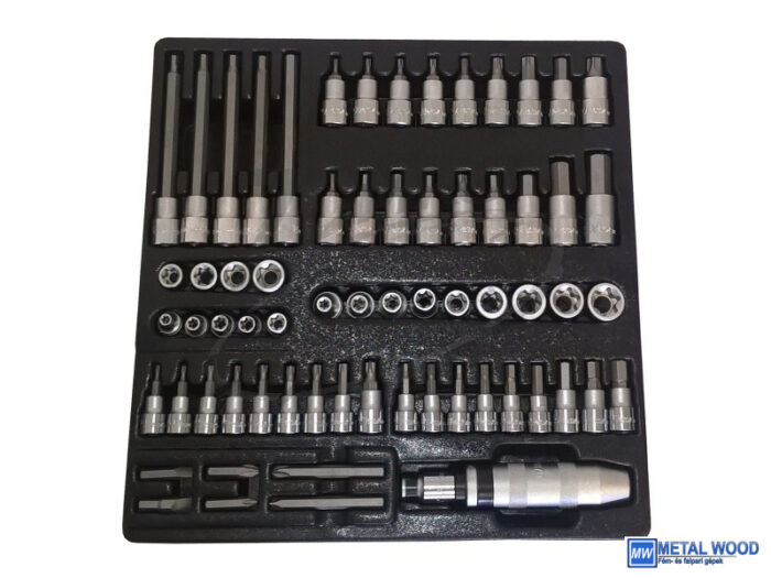 HANS 3/8"+1/2" bit-dugókulcsfej és ütvecsavarzó készlet 67r. TT-59 fiókmodul - Image 1